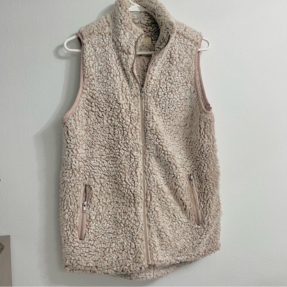Thread and Supply Fleecy Smoke Rose Soft Long Vest w Pockets Small